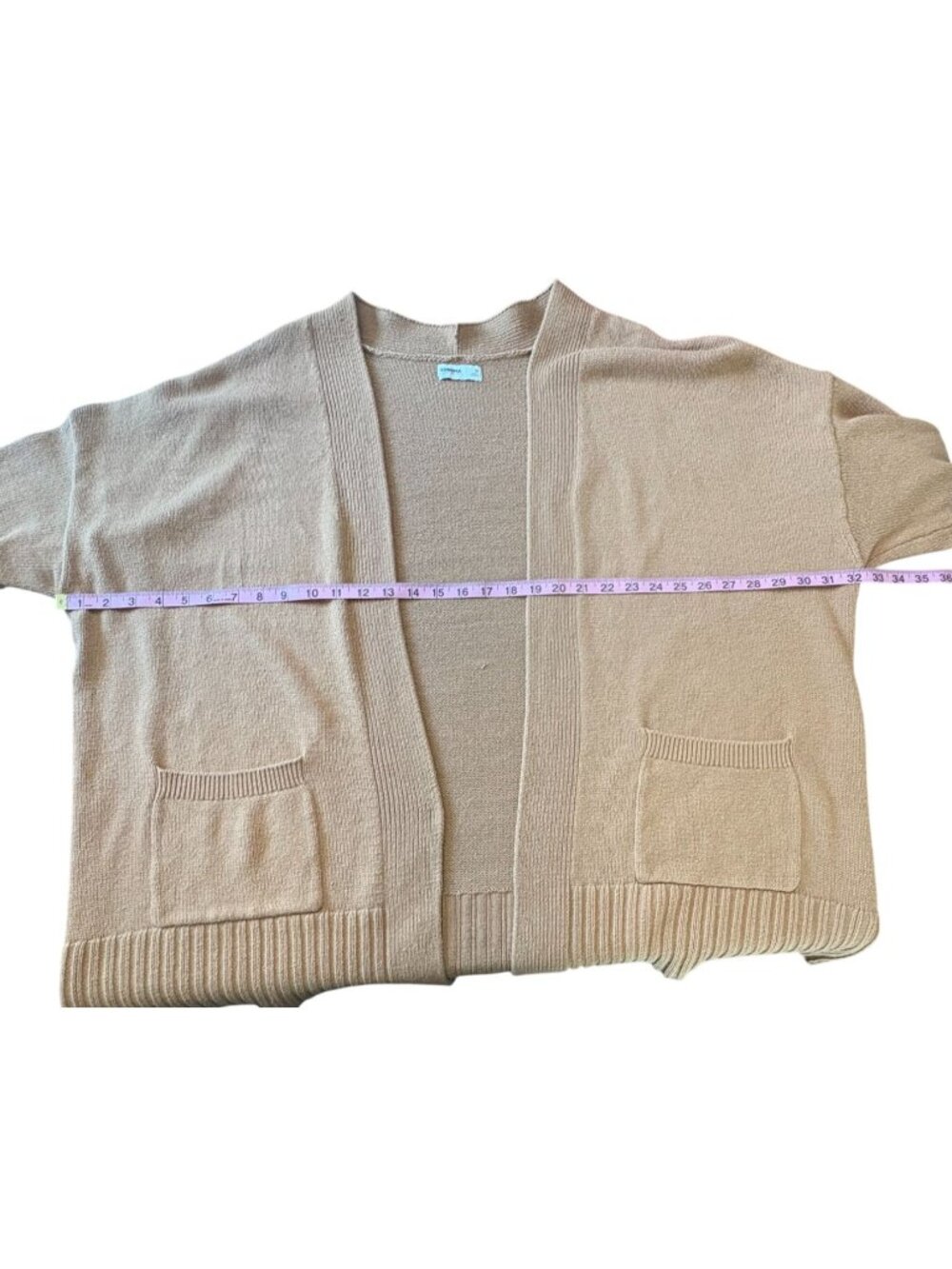 Camel Tan Plus Size Open Front Cardigan Cozy Sweater W/ Pockets Sonoma Women's2X - Picture 5 of 11